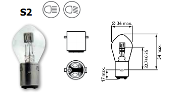 LAMPARA MOTO PHILIPS 12V 35W 35W BA20D PH S2