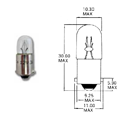 LAMPARA MOTO HERT 12V 05W BA9S BAYONETA