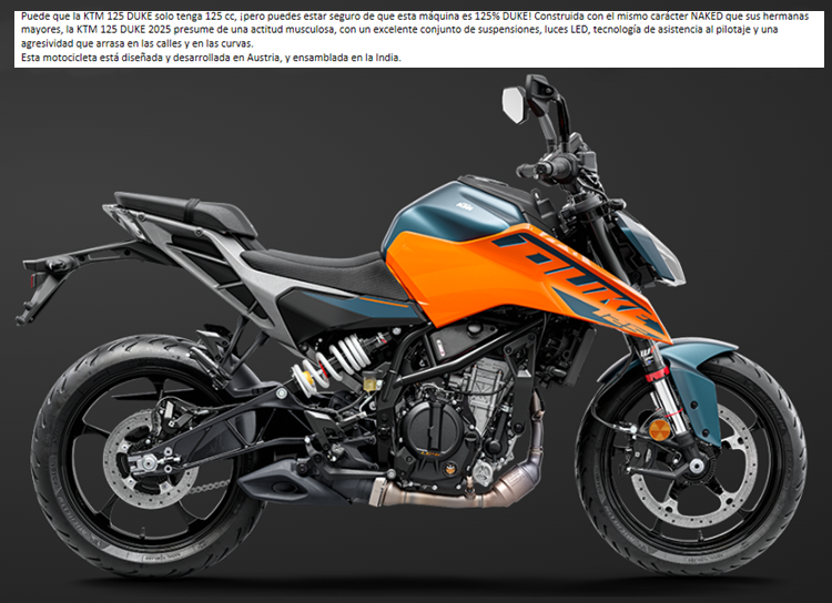 MOTO KTM 125 DUKE 2024