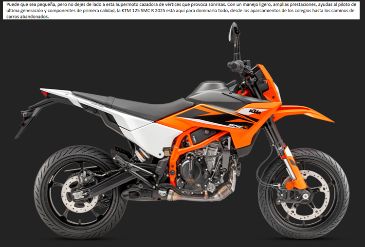 MOTO KTM 125 SMC R 2025