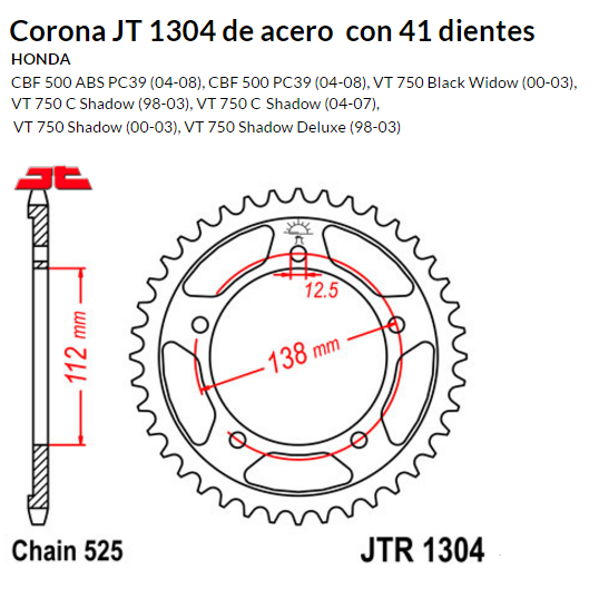 CORONA JT 1304 SUN 4483 41 dientes