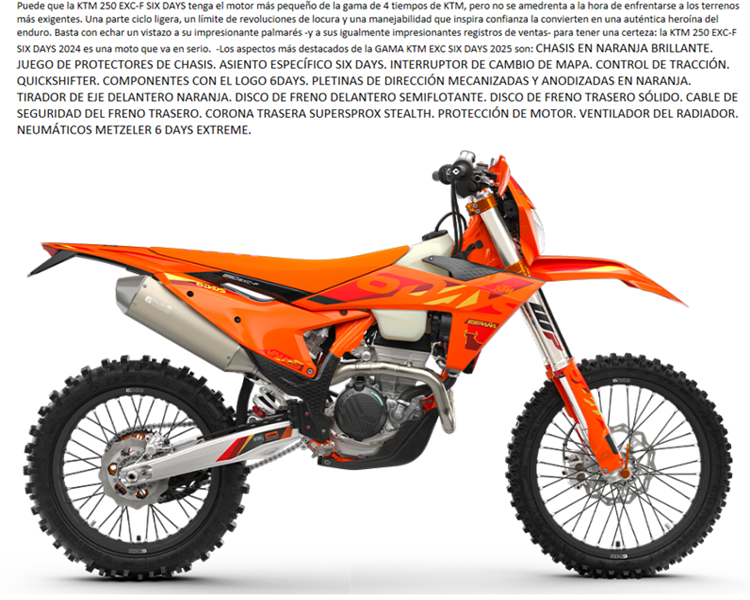 MOTO KTM 250 EXC-F SIX DAYS 2025