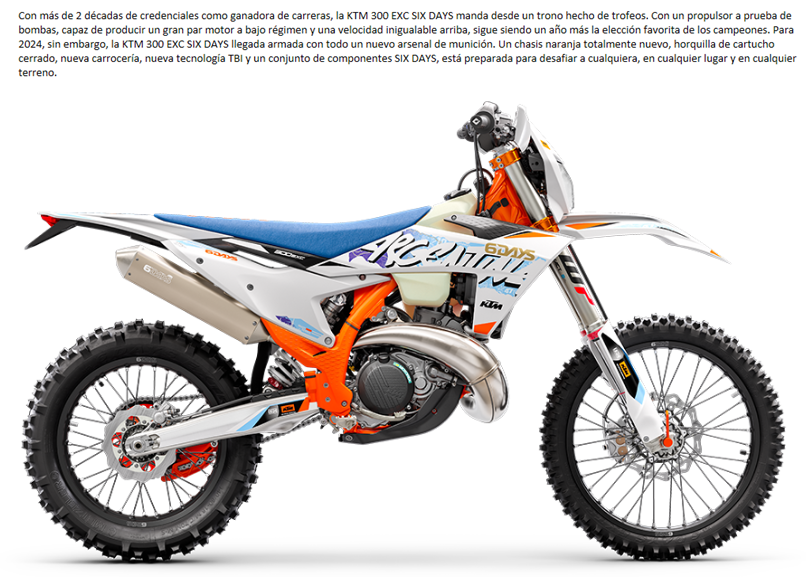 MOTO KTM 300 EXC SIX DAYS 2024