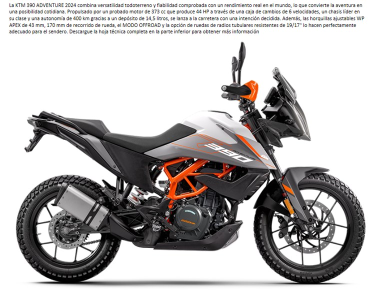 MOTO KTM 390 ADVENTURE 2024