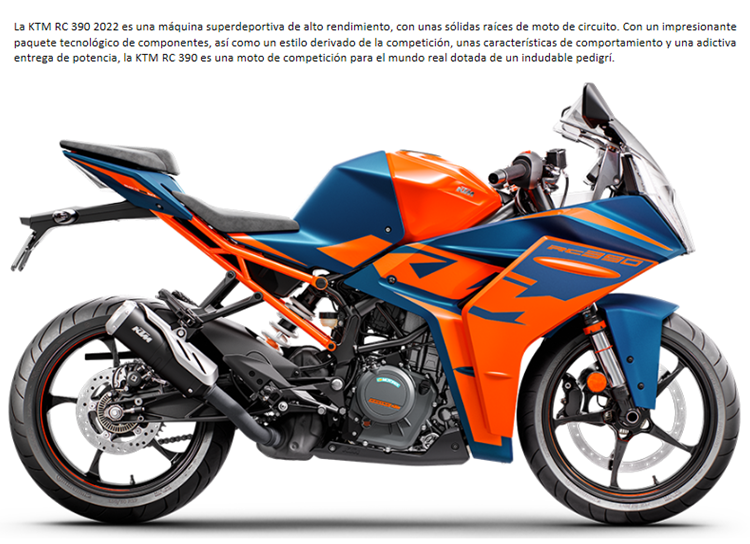 MOTO KTM 390 RC 2022