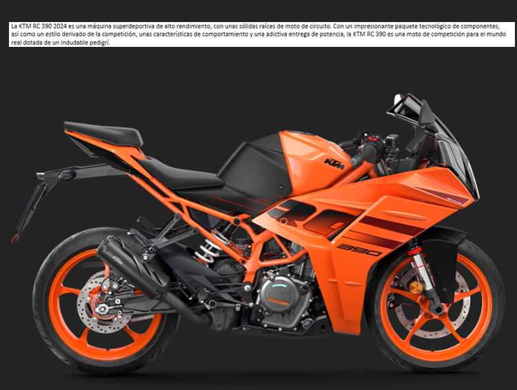 MOTO KTM 390 RC 2024