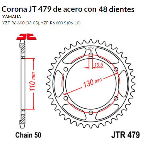 CORONA JT 479 SUN 5474 48 dientes