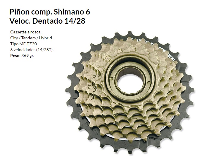 PION SHIMANO TZ510 6V 14-28 ROSCA