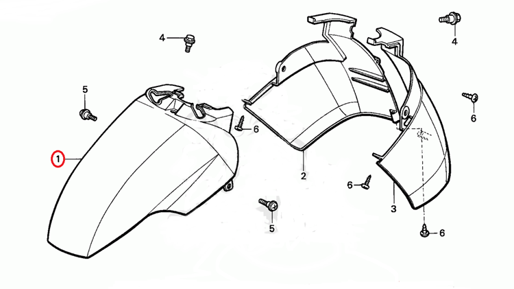 GUARDABARROS DELANTERO ORIGINAL HONDA YUPI 61100GW2000ZH