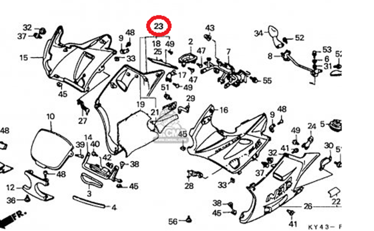 CARENADO LATERAL DERECHO ORIGINAL HONDA NSR125R 1989 64310KY4880ZA