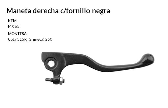 Maneta derecha c/tornillo negra