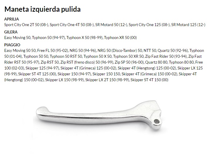 Maneta izquierda pulida
