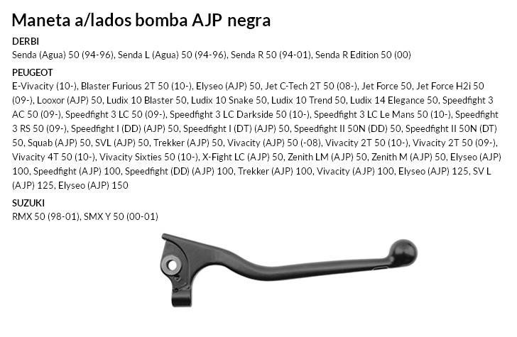 Maneta a/lados bomba AJP negra