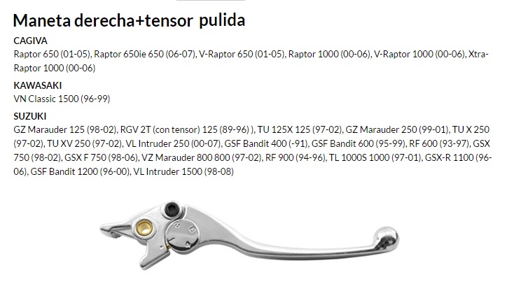 Maneta derecha+tensor pulida