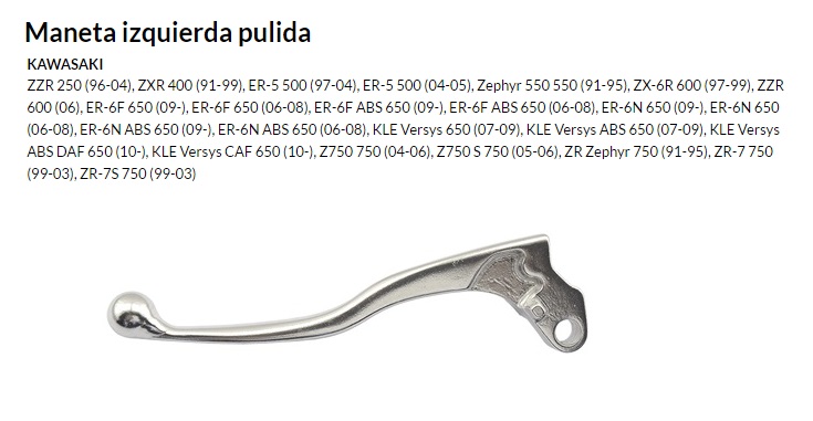 Maneta izquierda pulida