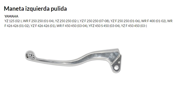 Maneta izquierda pulida