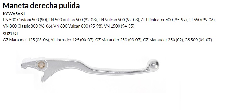 Maneta derecha pulida