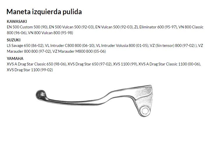 Maneta izquierda pulida