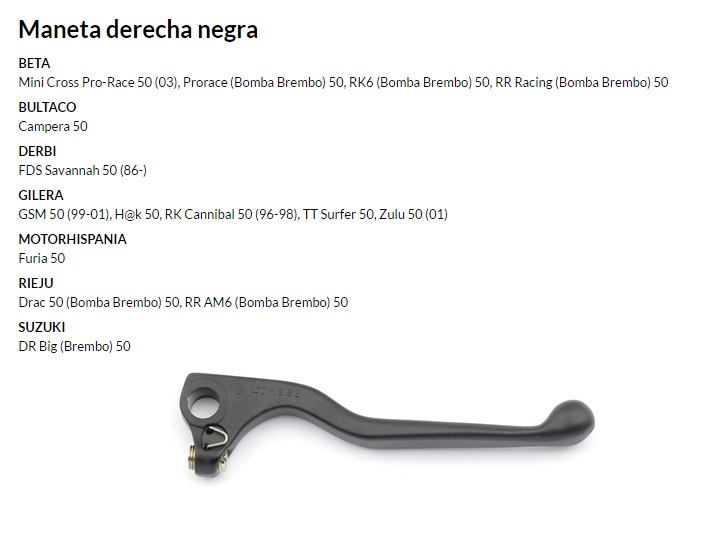 Maneta derecha negra