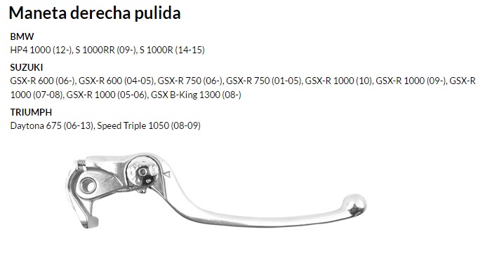 Maneta derecha pulida