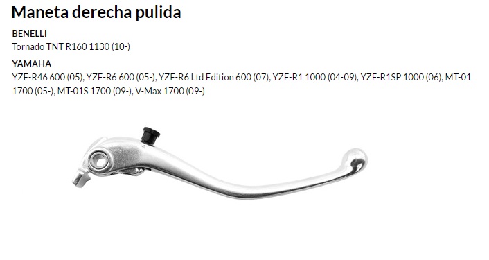 Maneta derecha pulida