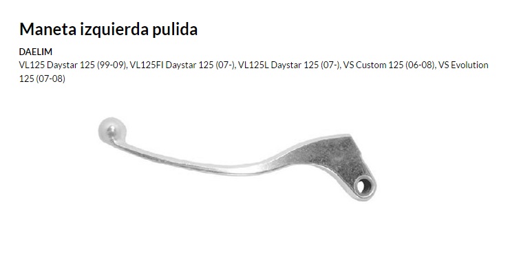 MANETA IZQUIERDA PULIDA