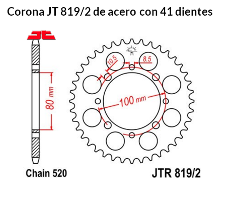CORONA JT 819/2 SUN 3314 41 dientes