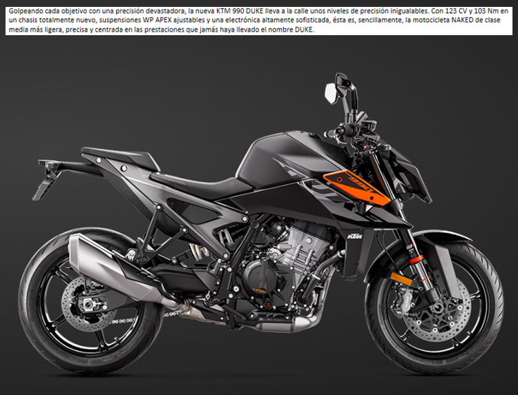 MOTO KTM 990 DUKE 2024