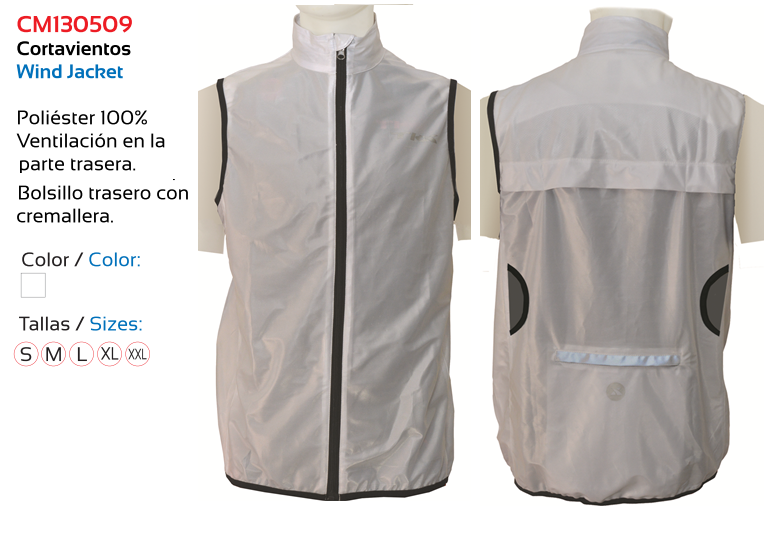 CORTAVIENTOS TKX SIN MANGAS Talla XXL