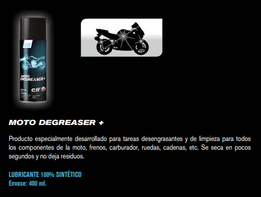 ACEITE ELF MOTO DEGREASER + 400 ML.