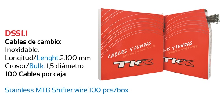 CABLE TKX CAMBIO BICICLETA INOX 1.1 C100