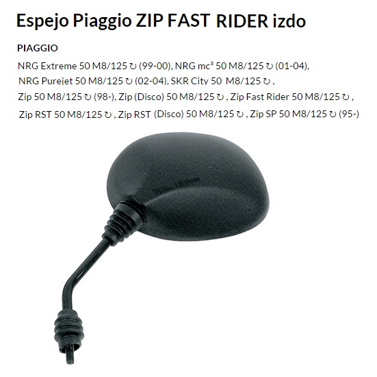 ESPEJO V PARTS E103I M8 PIAGGIO ZIP IZQUIERDO