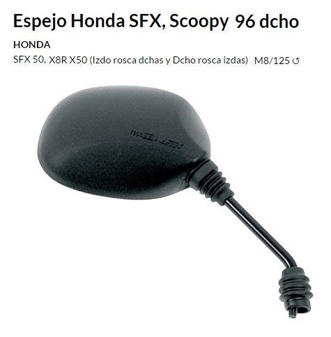 ESPEJO EH308D M8 HONDA SFX SCOOPY DERECHO