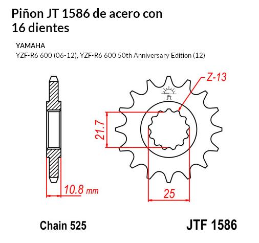 PION JT 1586 SUN 41416 16 dientes