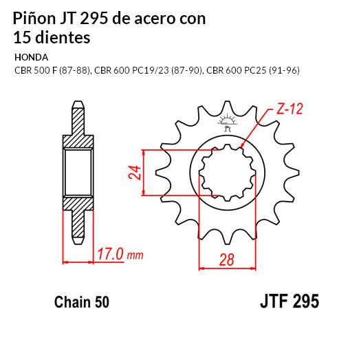 PIñON JT 295 SUN 52015 15 dientes