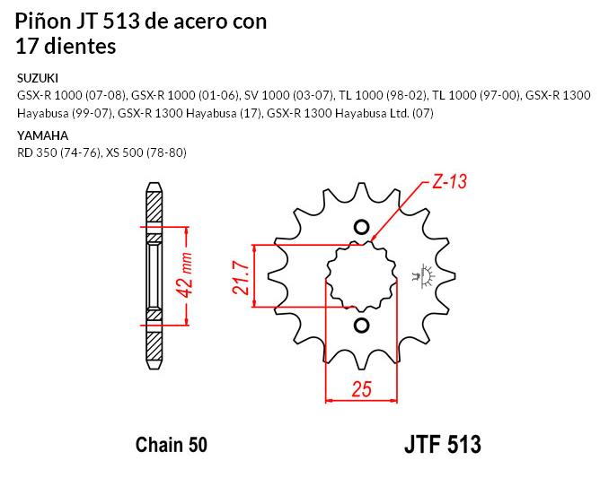 PION JT 513 SUN 51117 17 dientes