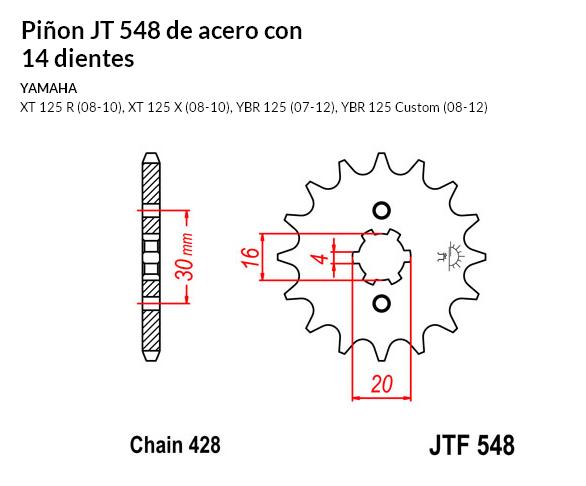 PION JT 548 de acero con 14 dientes