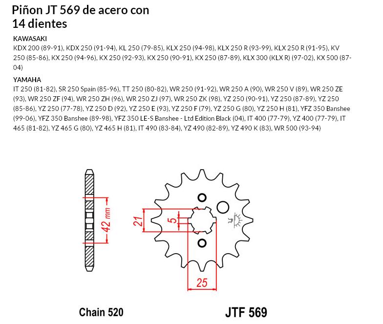 PION JT 569 SUN 31514 14 dientes