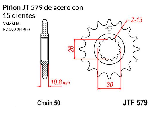 PION JT 579 de acero con 15 dientes