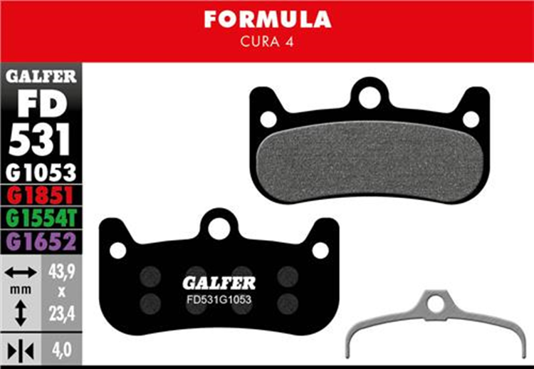 PASTILLAS FRENO BICICLETA GALFER STANDARD FORMULA CURA 4