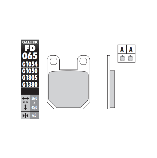 PASTILLA GALFER SEMIMETALICA STANDARD FD065G1054