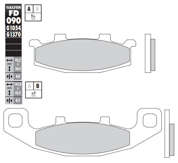 PASTILLA GALFER SEMIMETALICA STANDARD FD090G1054