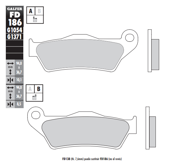 PASTILLA GALFER SINTERIZADA STREET FD186G1371