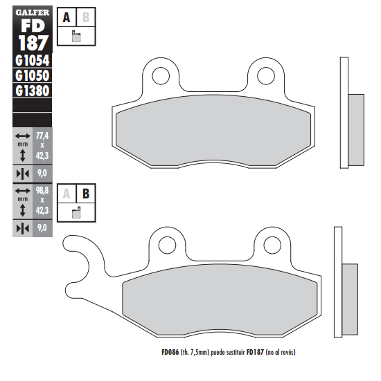 PASTILLA GALFER SEMIMETALICA STANDARD FD187G1054