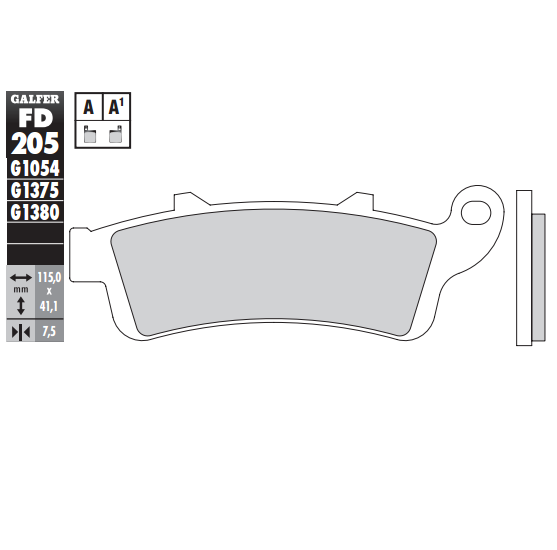 PASTILLA GALFER SINTERIZADA SCOOTER FD205G1380