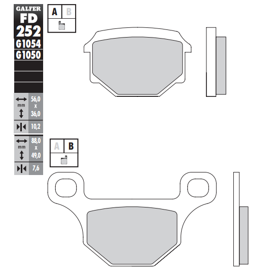 PASTILLA GALFER SEMIMETALICA STANDARD FD252G1054