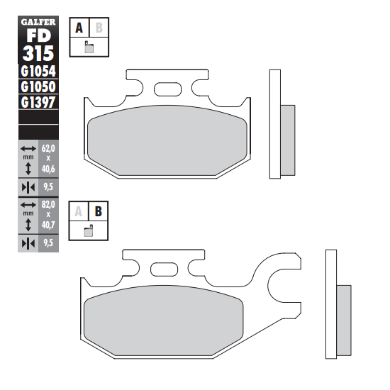 PASTILLA GALFER SEMIMETALICA STANDARD FD315G1054