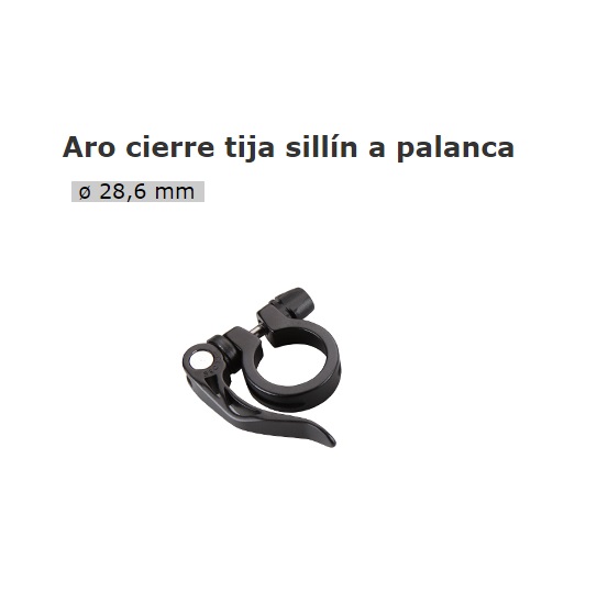 CIERRE TIJA SILLIN BRIDA 28,6 PALANCA NEGRO