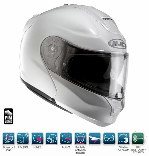 CASCO MOTO HJC MODULAR RPHA MAX EVO UNI BLANCO PERLA Talla S