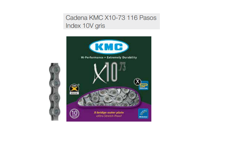 CADENA BICICLETA KMC X10 10V 114P.